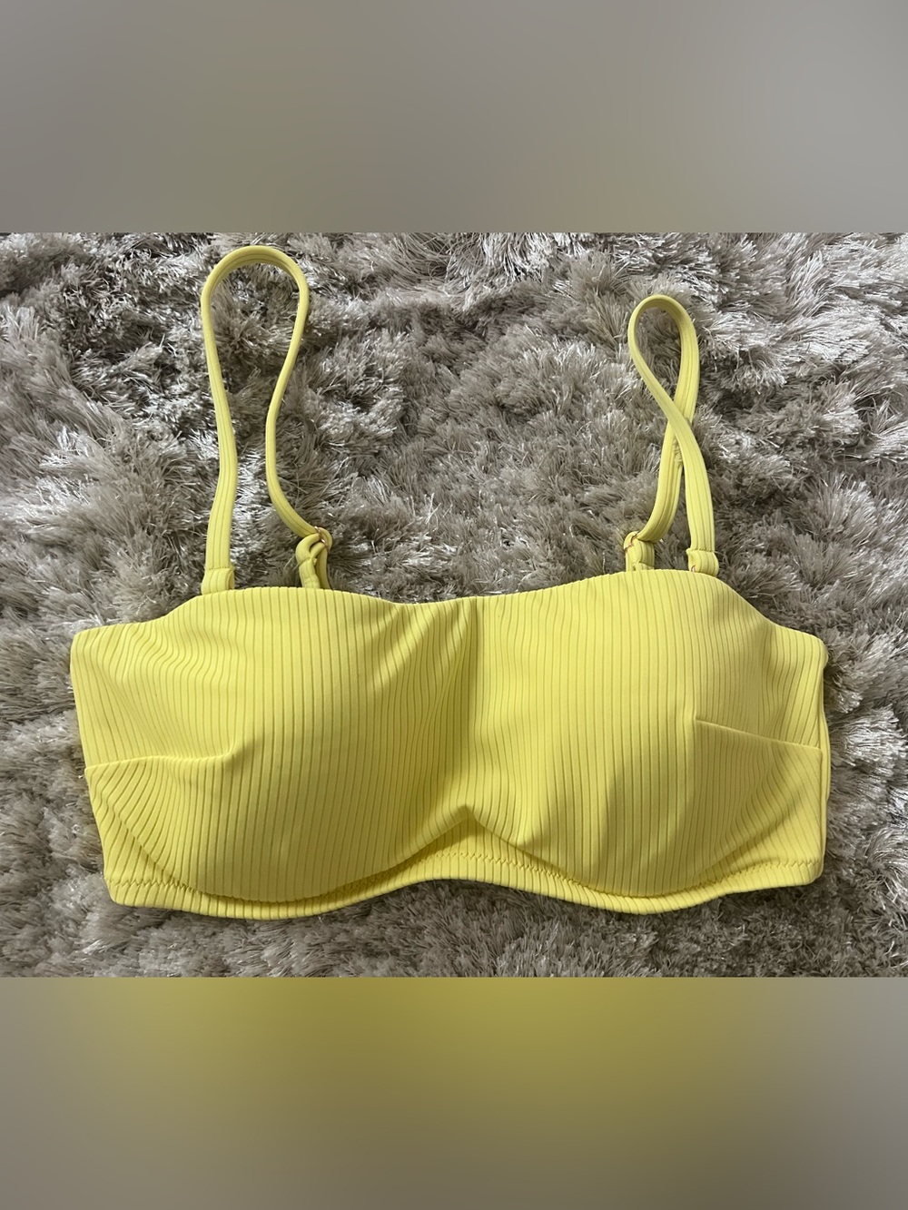 Shade & Shore Yellow Ribbed Two-Piece Bikini Set - Picture 2 of 6